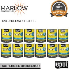 12 x U-POL Easy 1 Body Filler 3L - Smooth Deep Repair Polyester Filler