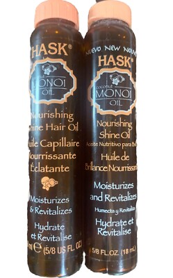 HASK Nourishing Monoi Coconut Shine Oil Vial, 5/8 Ounce 2 count
