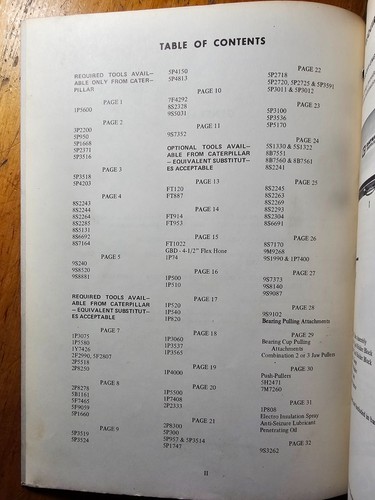 White Caterpillar 3150 3208 Engine Service Tools for 2255 4-150 4-180 Manual '76 - Picture 6 of 12