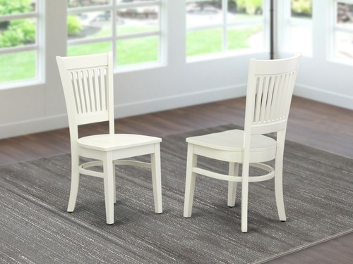 Set of 2 Vancouver dinette kitchen dining chairs with padded seat black finish - Picture 12 of 12