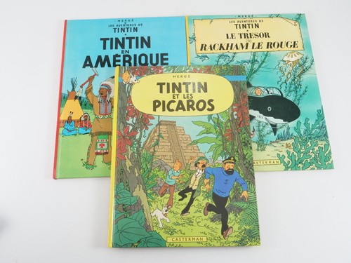 Lot de 3 Tintin et les Picaros C1 1976 Rackham le rouge et Amérique C6 1982 - 第 1/22 張圖片