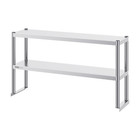 12"x72" Double Tier Stainless Steel Overshelf, Adjustable Height for Kitchen