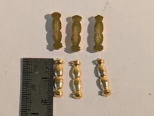 Ship Model Fittings Parts 6 Gilt metal half column Pillars Hull Decor 16 x 4mm