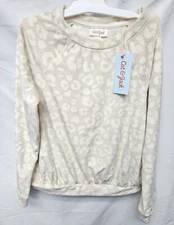 Cat & Jack Girls Medium 7/8 Animal Print Super Soft Micro Fleece Sweatshirt New 