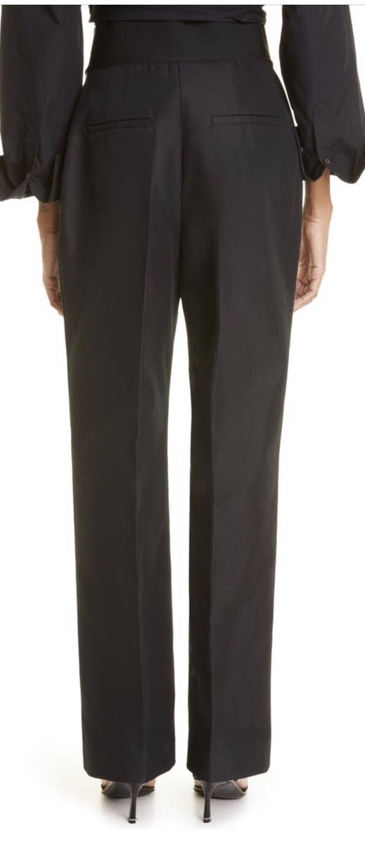 Alexander Wang Logo Elastic Waist Cotton Twill Wide Leg