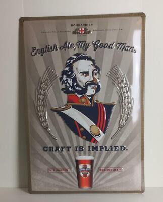 Bombardier Blechschild, English Ale, ca. 30x44,5 cm, 3-D-Optik, Craftbeer, Neu