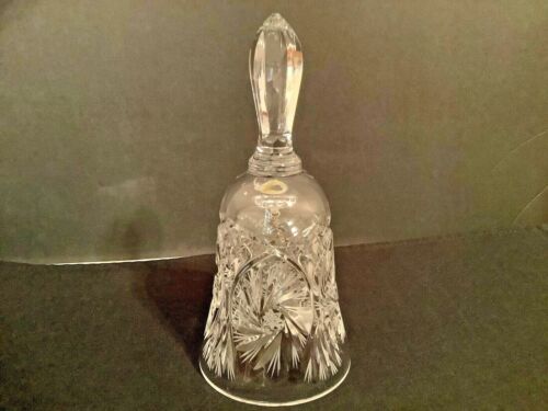 Vintage geschliffenes Kristallglas Abendessen Glocke Pinwheel & Sternenmuster - Bild 2 von 5