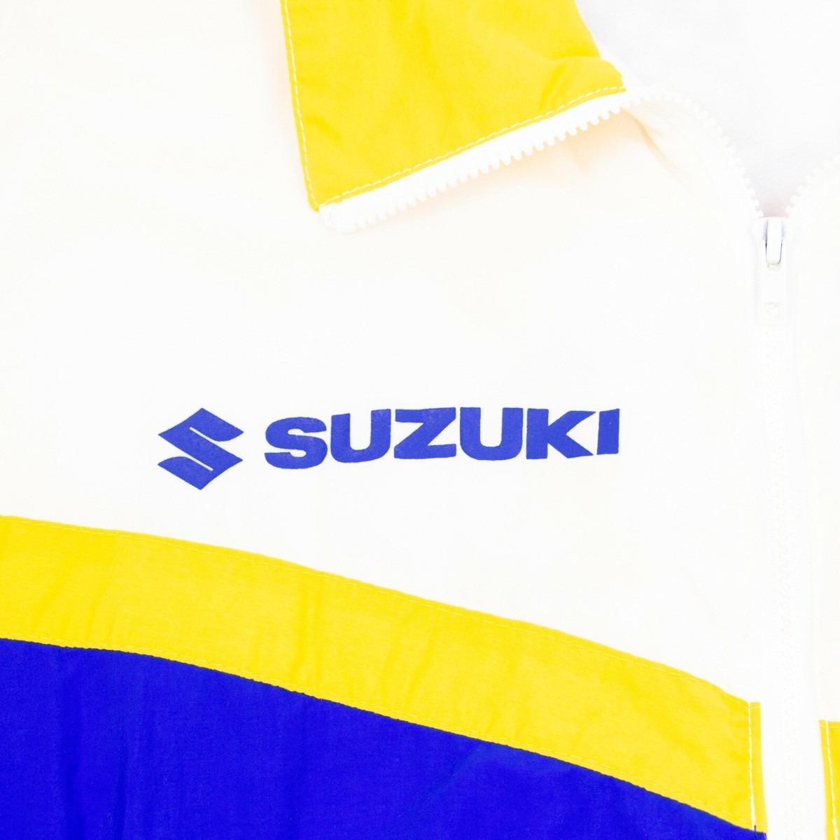 Vintage Team Suzuki Racing Mens XL Blue & Yellow Nylon