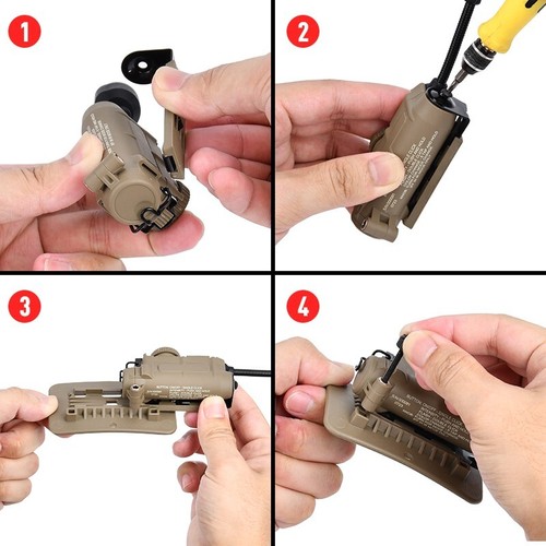 Tactical 4 Color Helmet LED Light IR Flashlight Safety Signal Light Headlamps - Picture 7 of 10