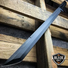 27" FULL TANG NINJA MACHETE KATANA SWORD ZOMBIE TACTICAL SURVIVAL KNIFE BLACK