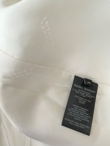 Gonna midi ISABEL MARANT Feciae $790 con ruches con spacco frontale bianca taglia 44 (US 12) - Foto 11 di 11