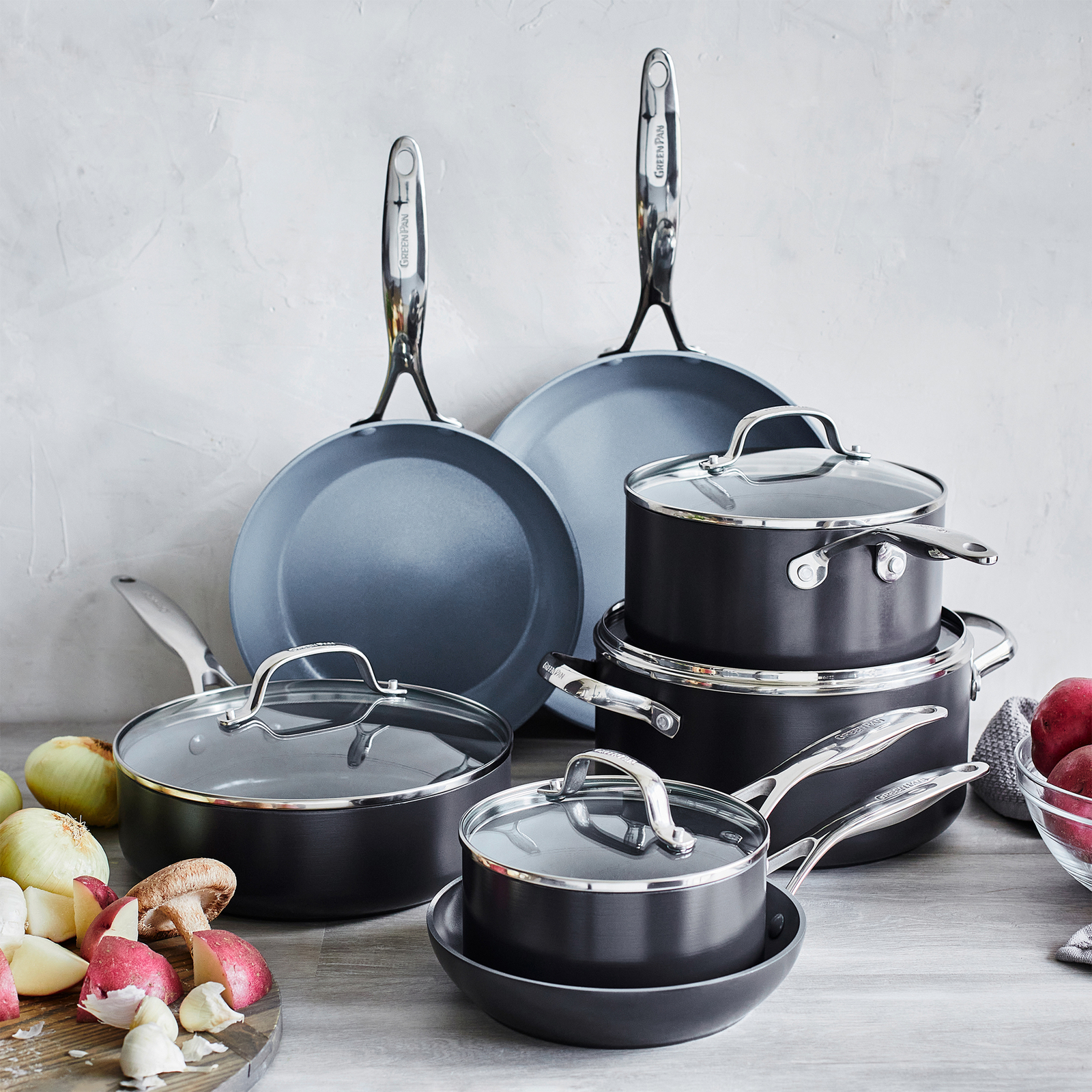 GreenPan Saute Pan 30cm Lid 4.8L PFAS Free NonStick Dishwasher Safe