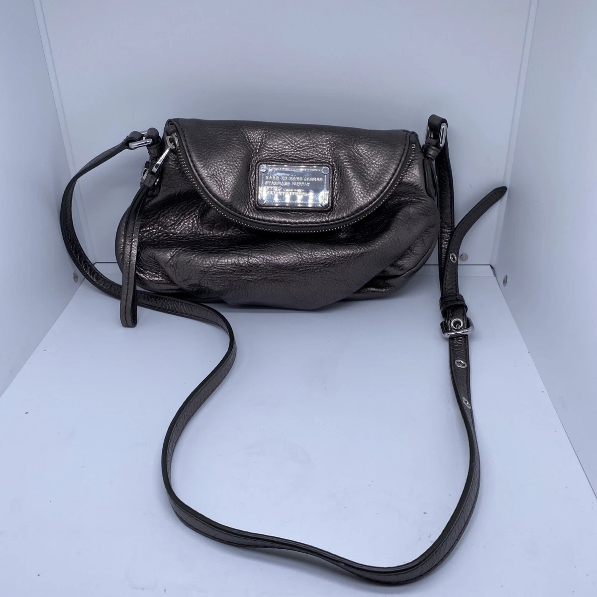 MARC JACOBS Q NATASHA CROSSBODY BAG PURSE PEBBLE LEATHER