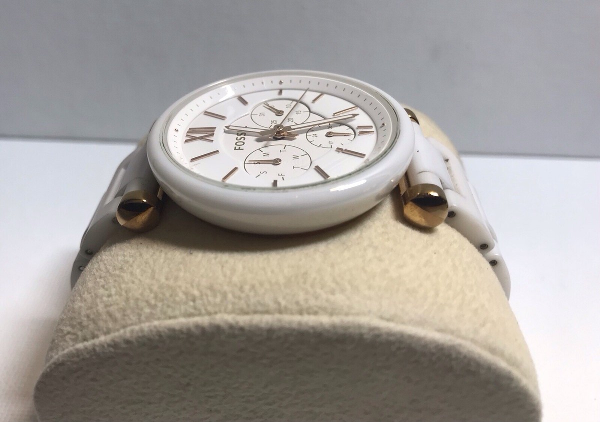 Fossil Carlie Multifunction White Ceramic CE1093 Watch