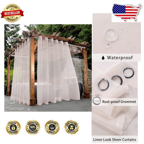 Light Filtering Grommet Curtains - Indoor/Outdoor Sheer Drapes, 100x120in, Blush
