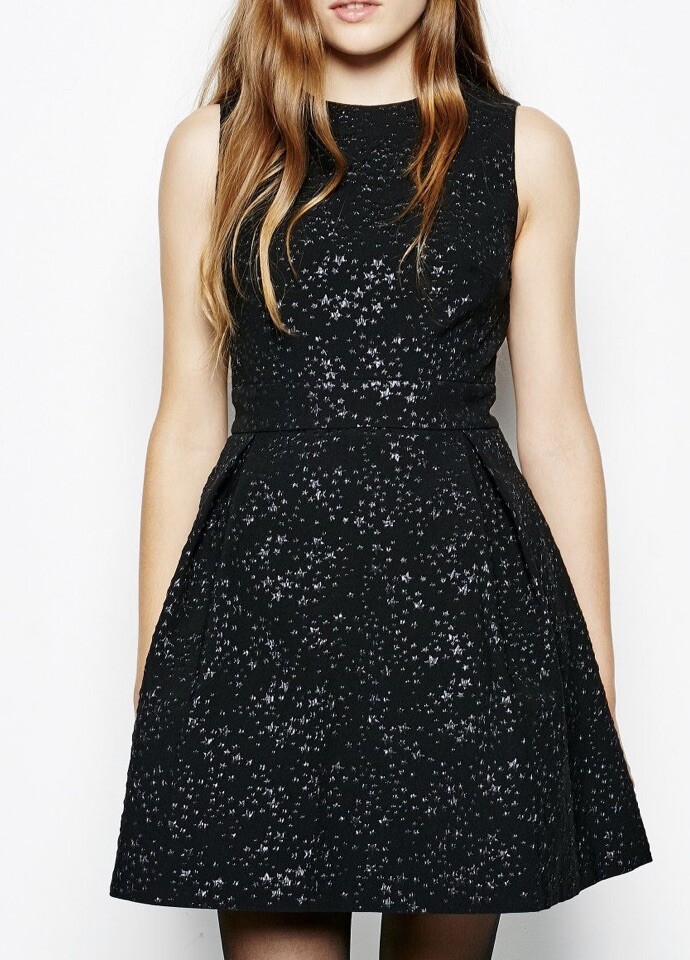 OLD STOCK JACK WILLS TICKTON STAR JACQUARD Dress Black 3XS GUARANTEED  ORIGINAL