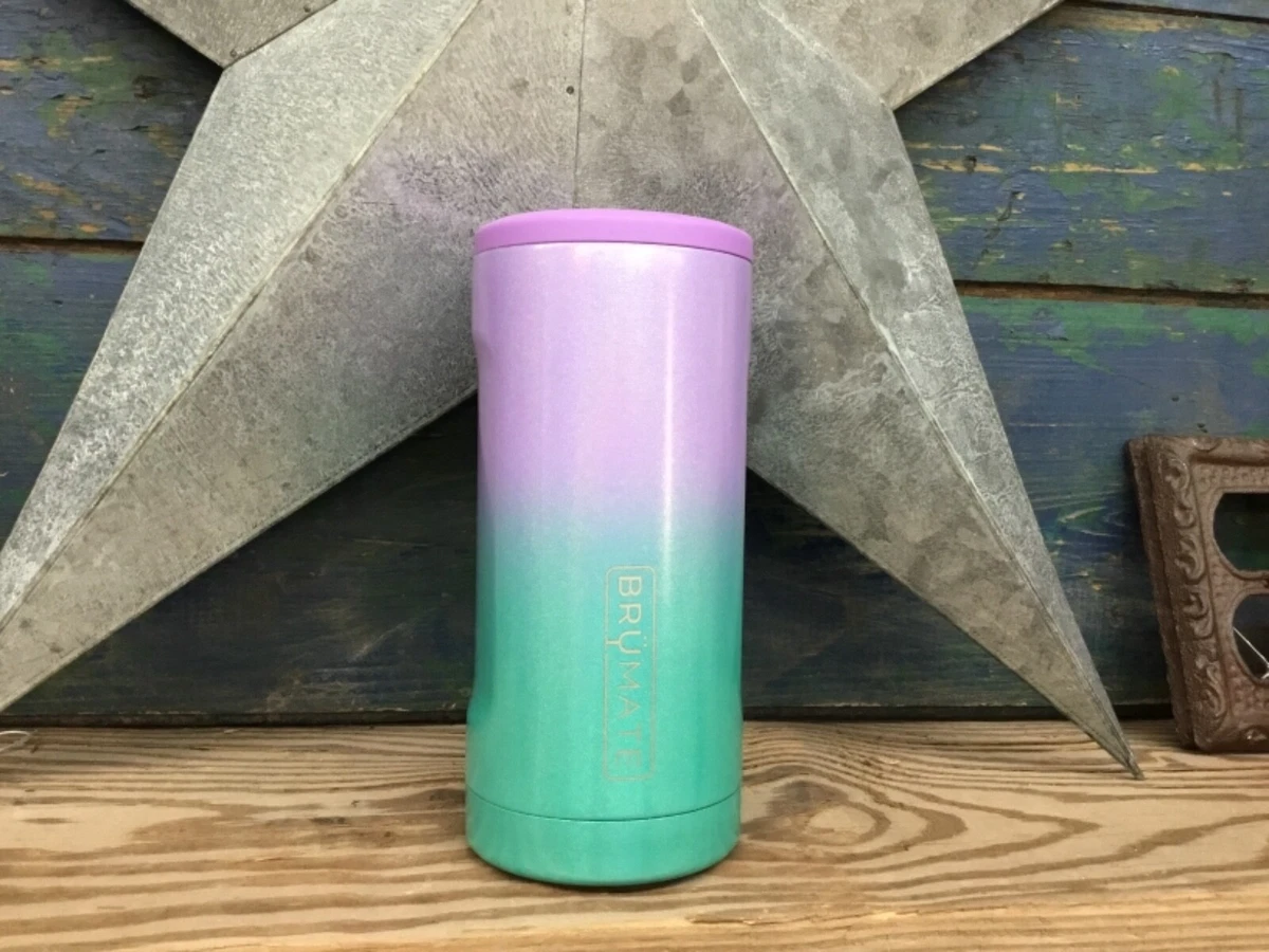 Brumate Hopsulator Slim Insulated Can Cooler in Glitter Mermaid Pattern  748613304831