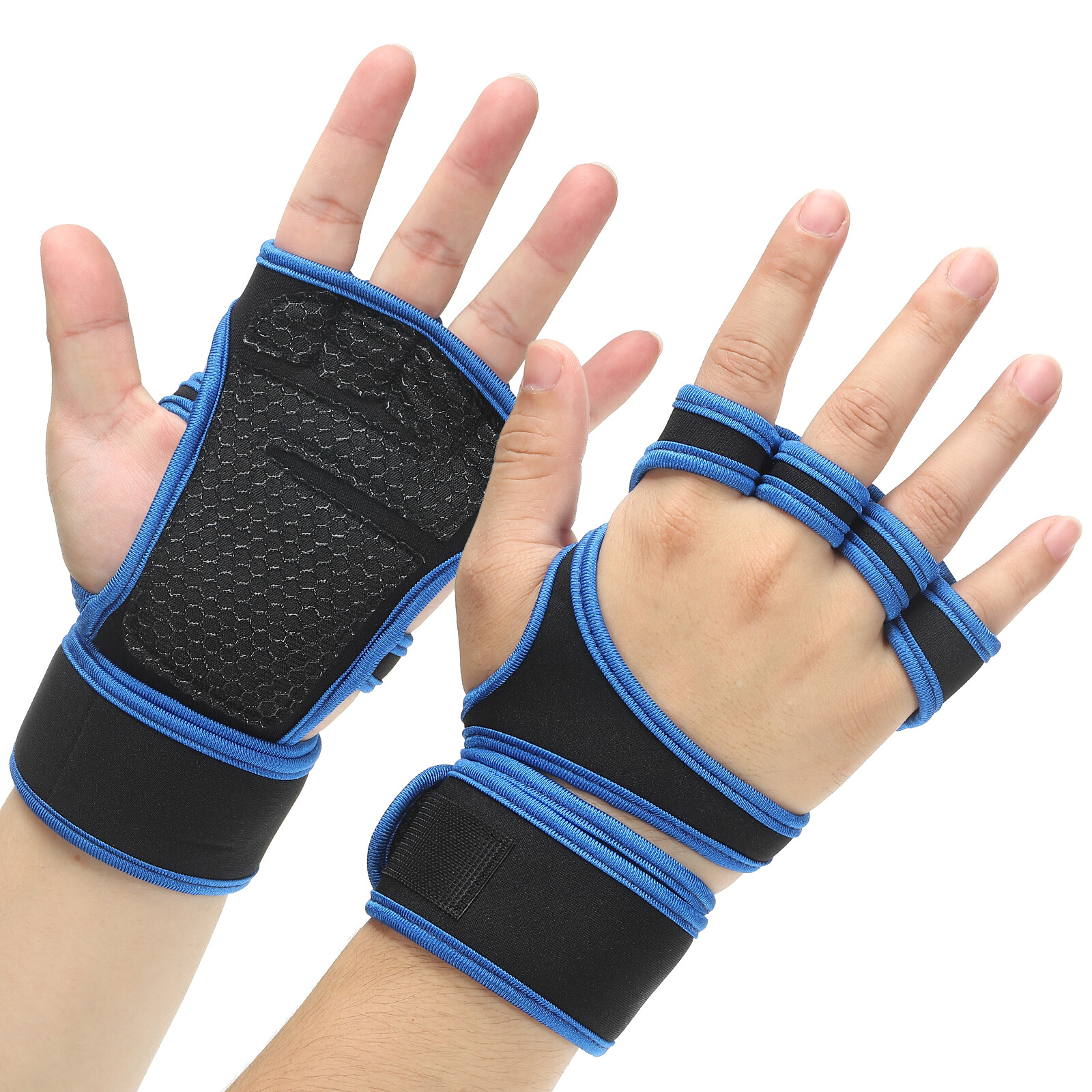 Workout Gloves, Weight Lifting Gloves for Men and Women, Size L Dark Blue