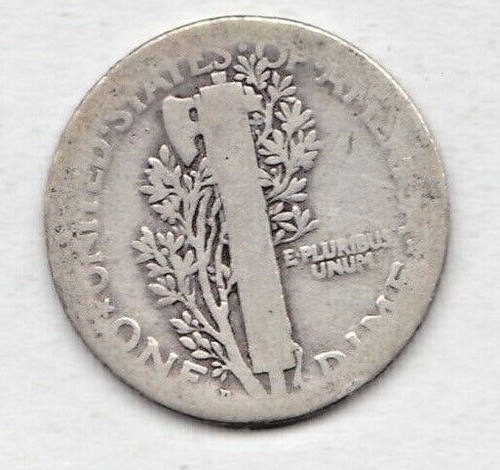1918 D MERCURY DIME in GOOD condition ~ PLEASE SEE THE SCAN .stk y104 - Picture 2 of 5