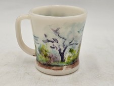 RARE Hand Painted Farm Scene Fire King Mug