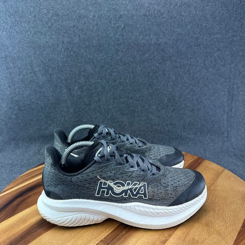 Hoka One One Mach 6 Youth Sz 4.5 Black Grey Running Shoes Athletic Gym Sneakers