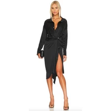  SER.O.YA  Tamarin Black Midi Dress Womens New Large 