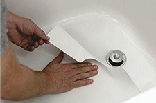 Safe Way 16"x40" White Anti-Slip Vinyl Bath Mat Non-Skid with Drain Cutout