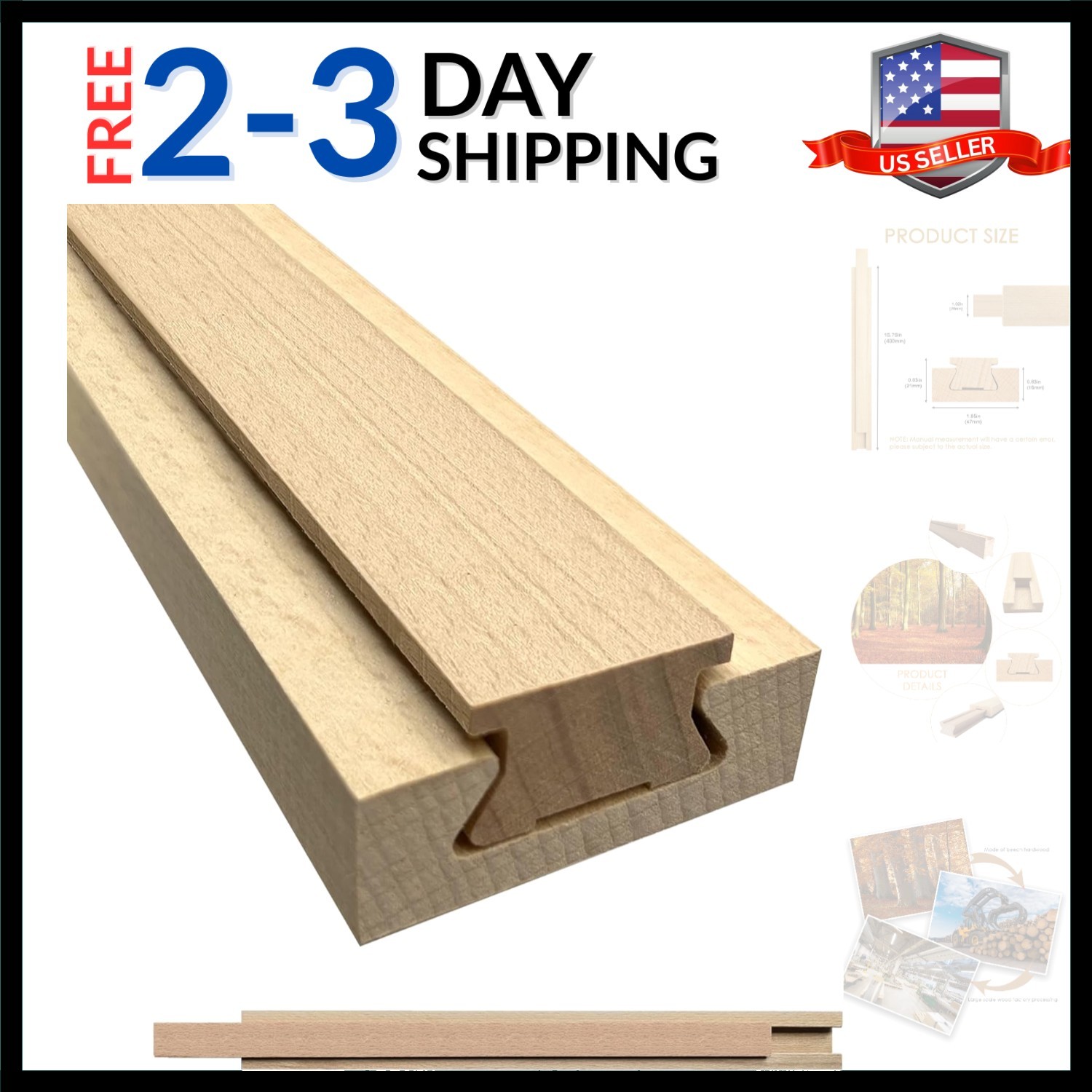 Classic Guide Center Mount Track 15.7 Inchs, Wooden Underm..