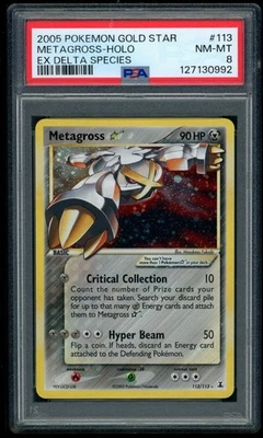 2005 POKEMON GOLD STAR METAGROSS-HOLO EX DELTA SPECIES #113 PSA 8