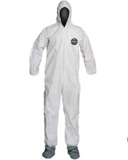 DuPont ProShield 50 Small White Coveralls With Boots Hood 25pcs