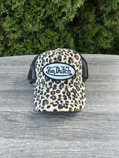 Von Dutch Velvet Leopard Print Trucker Hat