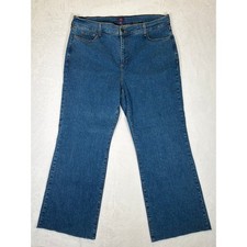 NYDJ Not Your Daughters Jeans Women 18W Blue Wide Leg Raw Hem Denim Pants