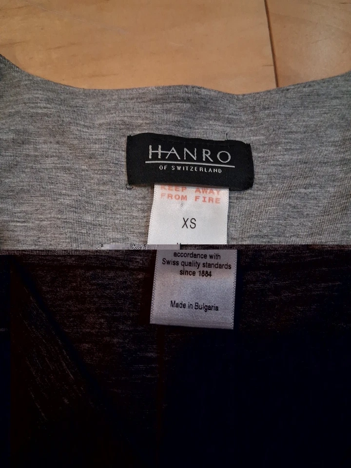 Hanro Womens Pajama Set Grey Long Sleeve Shirt Pants Stretch PJ Casual Lounge XS - Image 4 of 4