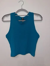 Reflex Active Cropped Racerback Tank Women's M – Blue Sleeveless Yoga Top