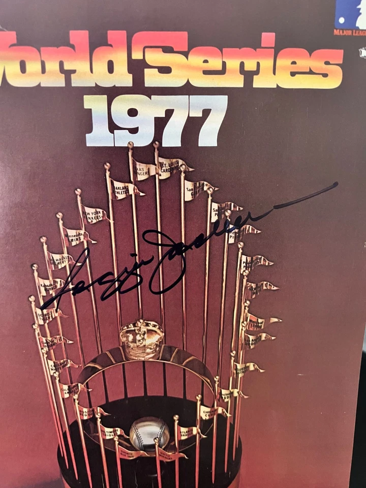1977 World Series ticket game 6, Reggie Jackson Auto Program /Newspaper - Image 2 of 4