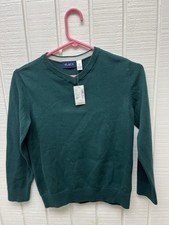 NWT The Children  s Place Youth Medium Green V-Neck Sweater NEW 100 Cotton Knit