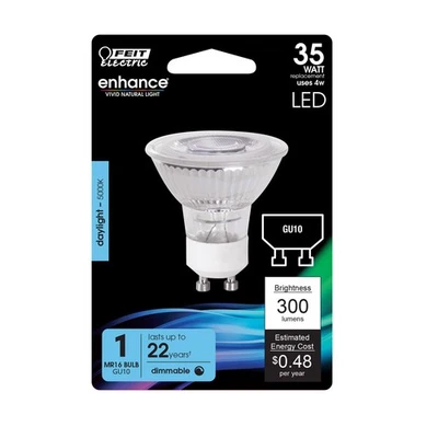Feit Electric BPMR16GU10950CA Daylight 120V 5000K 300 lm. MR16 GU10 LED Bulb 35W - image 1 of 4