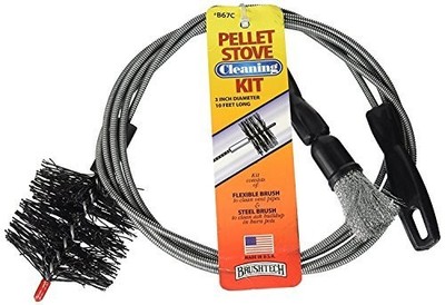 Brushtech Pellet Stove Cleaning Brush for 3'' Vent Pipes Kit