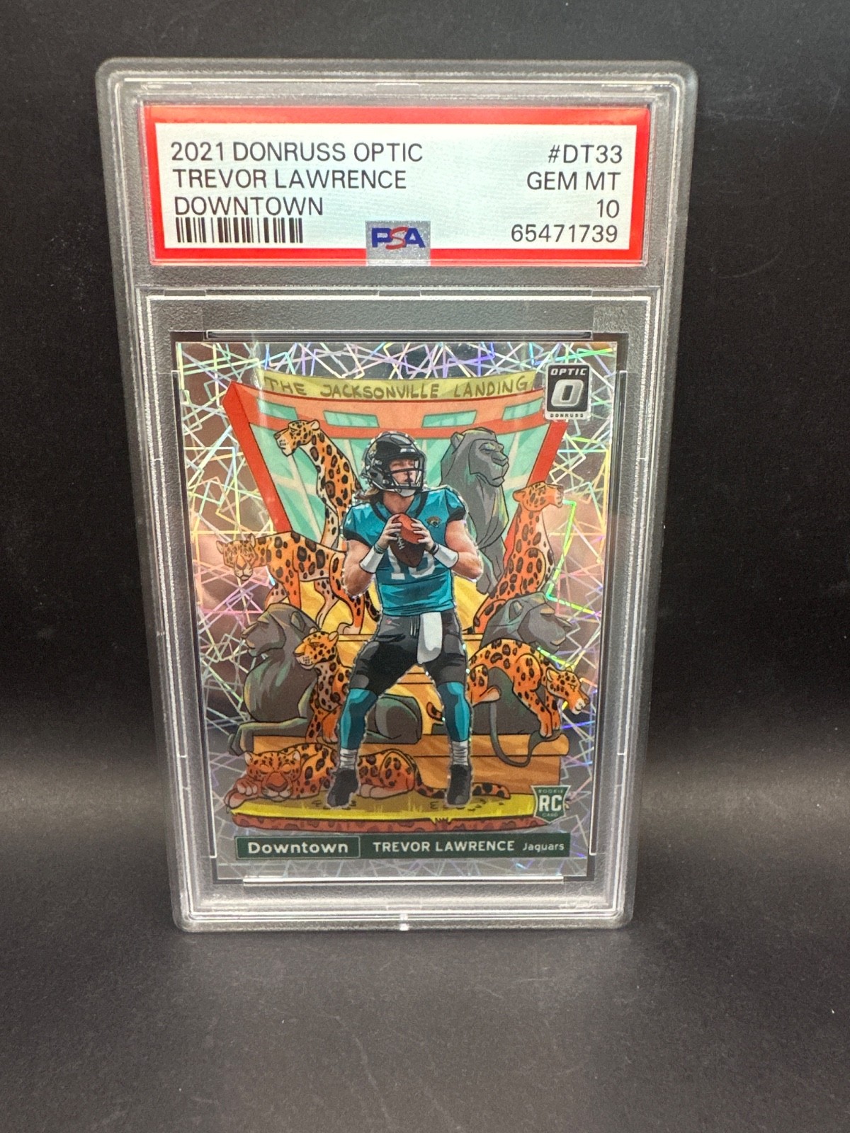 2021 PANINI DONRUSS OPTIC DOWNTOWN #DT33 TREVOR LAWRENCE ROOKIE RC PSA 10