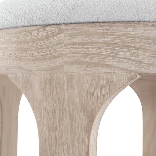 Uttermost 24076 Dennen 18"W Pine Accent Stool - Off White / Oak - Picture 2 of 7