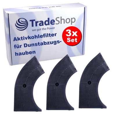 3x Aktivkohle-Filter für Elica Concorde 60 Twin (60CST 127 N/B/XS) Dunstabzug