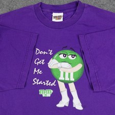Vintage M&Ms Shirt Mens XL Purple Green M&M Mars Chocolate Candy Promo T MM Y2K