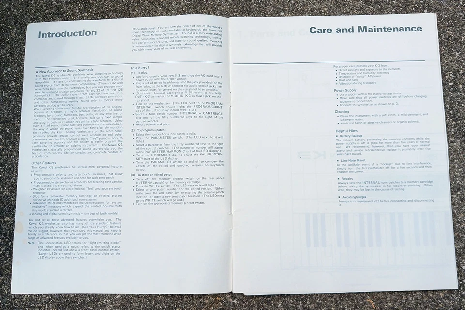 Kawai K3 Original Owners Manual / User Manual - Image 2 of 4