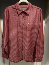 Original Island Sport Men's L Hawaiian Button Down Front Shirt Long Sleeve Red