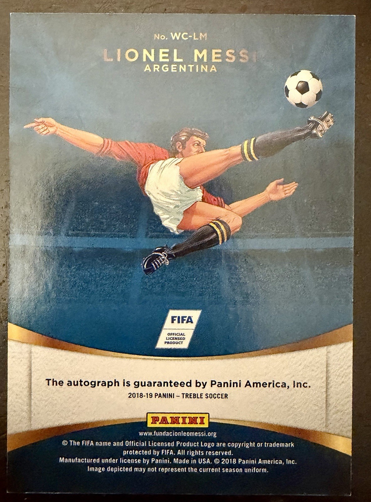 2018 Panini Treble Lionel Messi World Cup Soccer Sticker Auto FIFA Argentina view 5