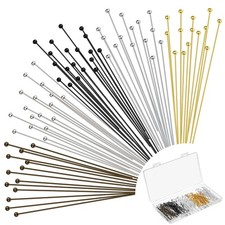 500 Pcs 2 Inch Eye Pins for Jewelry Making Flat Head Pins 50 mm Brass Jewelry