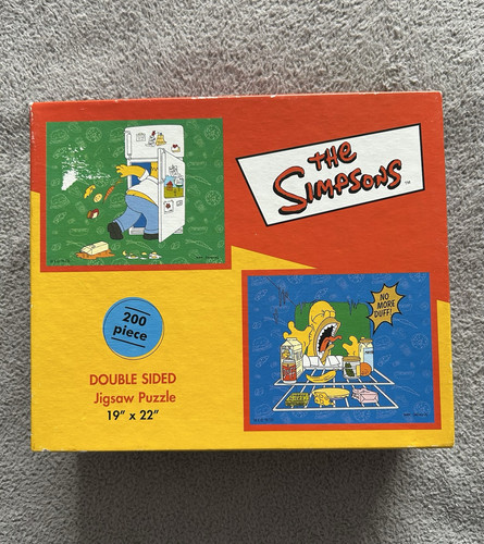 The Simpsons Puzzle Jigsaw 200 Pieces Double Sided Homer in Fridge 19”x22” 1998 - Picture 1 of 6
