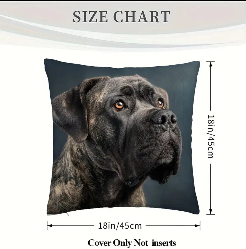 Funda de almohada decorativa Cane Corso Italiano Mastín Perro Retrato Foto 4 de 4