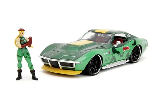 Jada Street Fighter 1:24 1969 Chevrolet Corvette Stingray ZL1 & 2.75" Cammy Figu