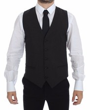 Dolce & Gabbana Gray Wool Stretch Dress Vest Jacket Men's Blazer Authentic